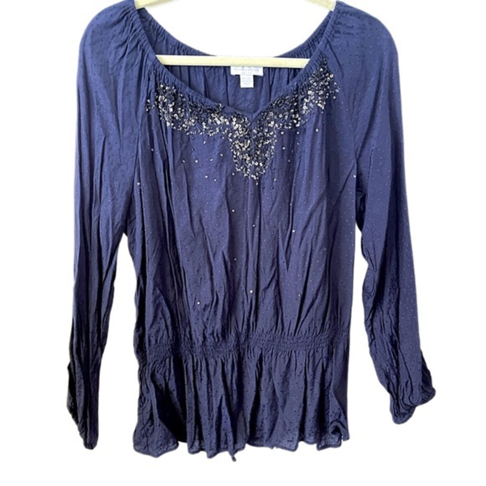 Charter Club Beaded blouse size Large Petite